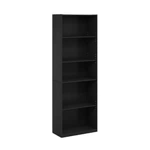 Gehry 71.42 in. Tall Blackwood Wood 5-Shelf Standard Bookcase