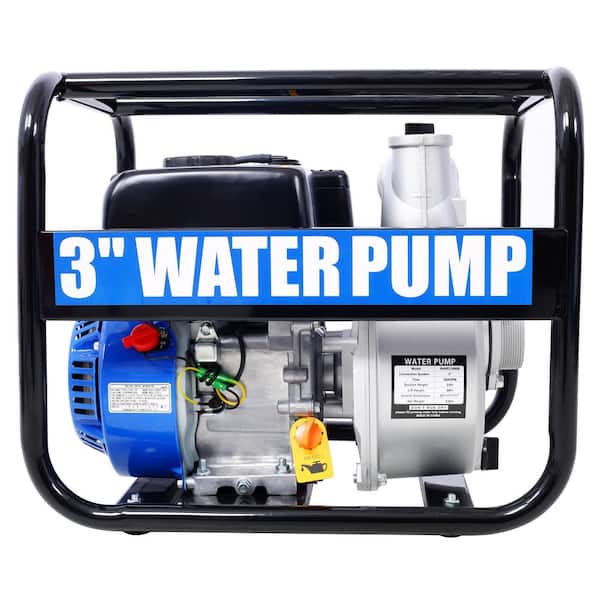 7 HP Gas 4-Stroke Water Pump, 264 GPM, 98ft Lift, 3" Inlet/Outlet, Portable Utility Pump