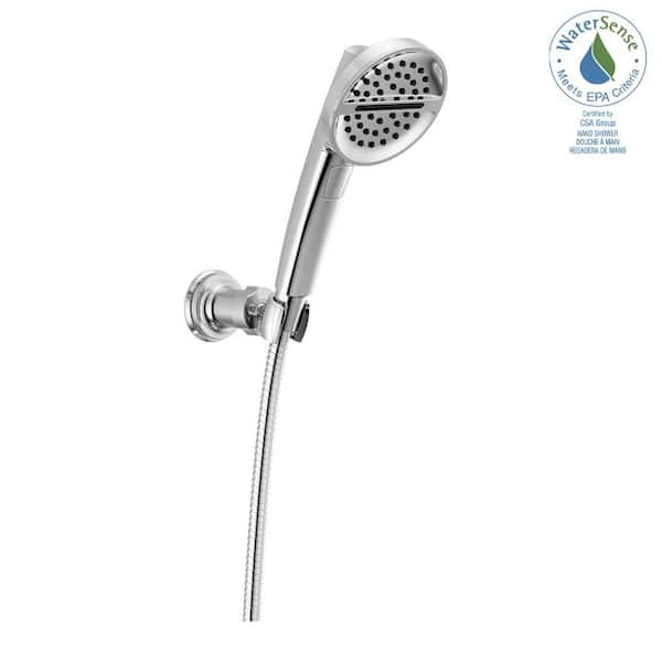 7-Setting Wall Mount Hand Shower with Cleaning Spray in Lumicoat Chrome