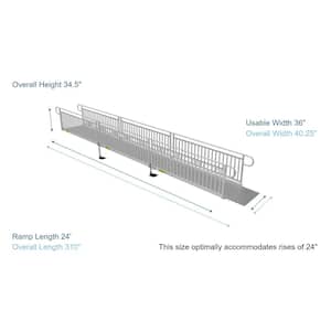 PATHWAY 3G 24 ft. Wheelchair Ramp Kit with Solid Surface Tread and Vertical Picket Handrails