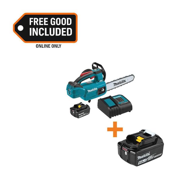 LXT 10 in. 18V Lithium-Ion Brushless Electric Battery Chainsaw Kit (4.0Ah) with 18V LXT High Capacity Battery Pack 5.0Ah