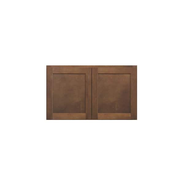 Amherst Shaker 24 in. W x 18 in. H x 12 in. D in Walnut Plywood Assembled Wall Cabinet