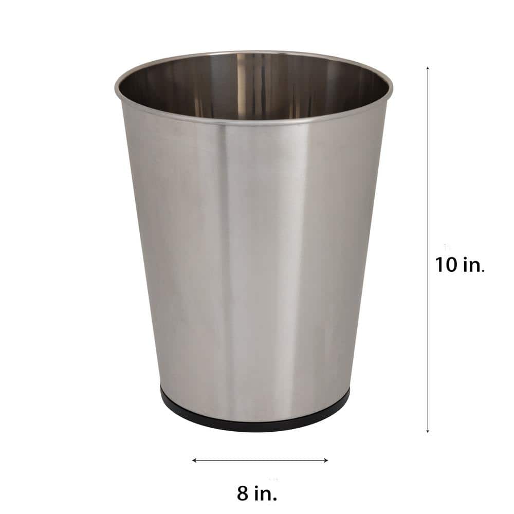 Stainless Steel 3-Piece Bathroom Set with Trash Can, Brush, and Plunger