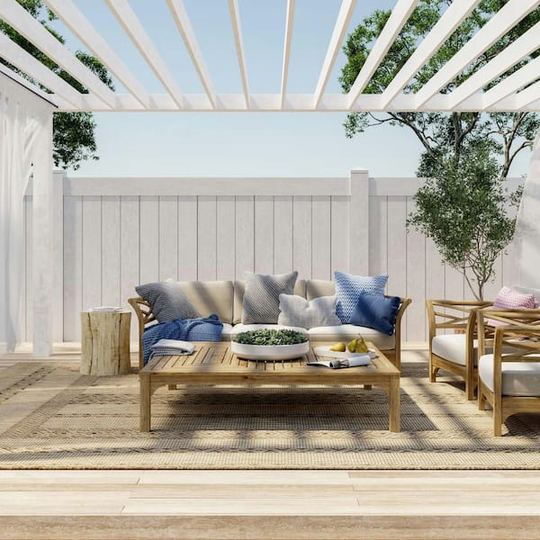 Lauren Liess Ayla Bohemian Beige 4 ft. x 6 ft. Indoor/Outdoor Area Rug