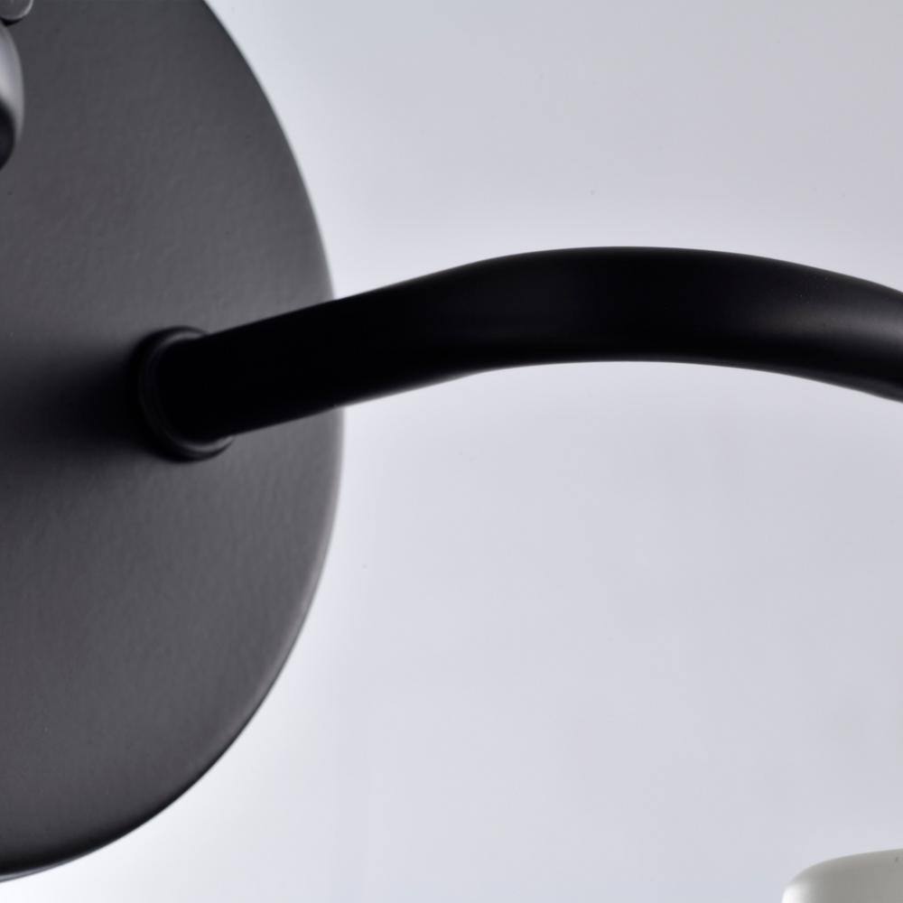 Sloan Matte Black and White Bell Vanity Light, 2-Light Direct Wire