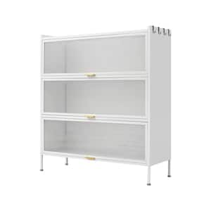 39-in W x 13-in D x 43-in H Ready to Assemble 3-Tier Metal Floor Pantry and Kitchenware Cabinet in White