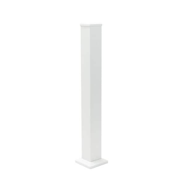 4 in. x 4 in. x 39 in. Textured White Aluminum Horizontal Post Kit