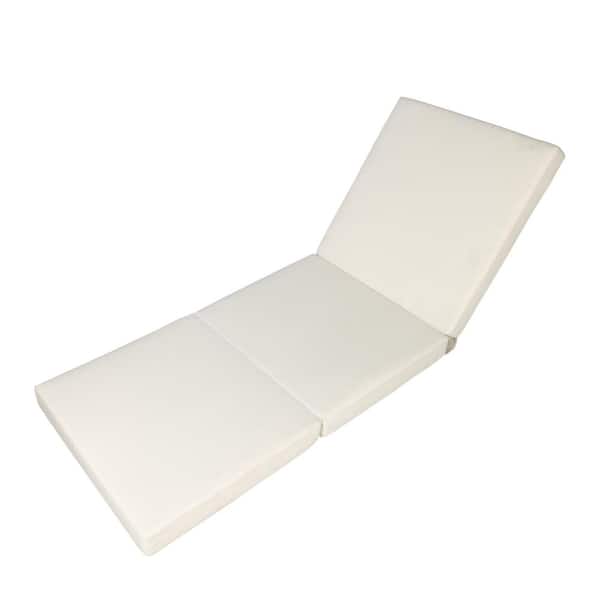 76.75 x 27.00 x 4 in. Tri-fold Recliner Cushion, White
