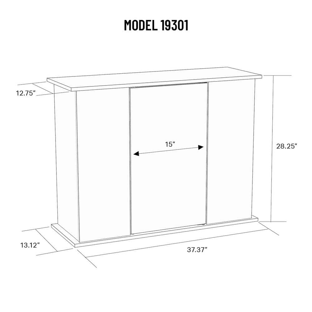 Black MDF Aquarium Stand with Center Panel Door