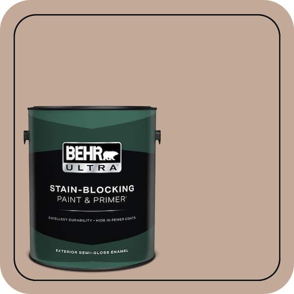 BEHR ULTRA 1 gal. #760B-4 Adobe Straw Semi-Gloss Enamel Exterior Paint & Primer