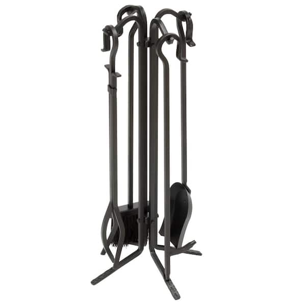 UniFlame 25 in Fire Set Accessories Black Metal Durable Fireplace Tools Stylish 
