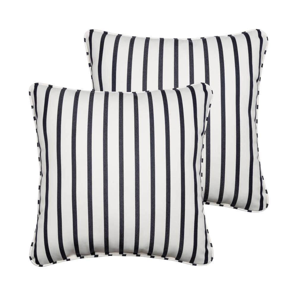 Sunbrella Lido Indigo Outdoor Corded Throw Pillows (2-Pack)