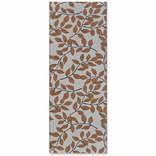 Dolce Summer Ivy Ivory-Terracotta 2 ft. x 8 ft. Transitional Flatwoven FloralPolypropylene Runner Indoor/Outdoor AreaRug