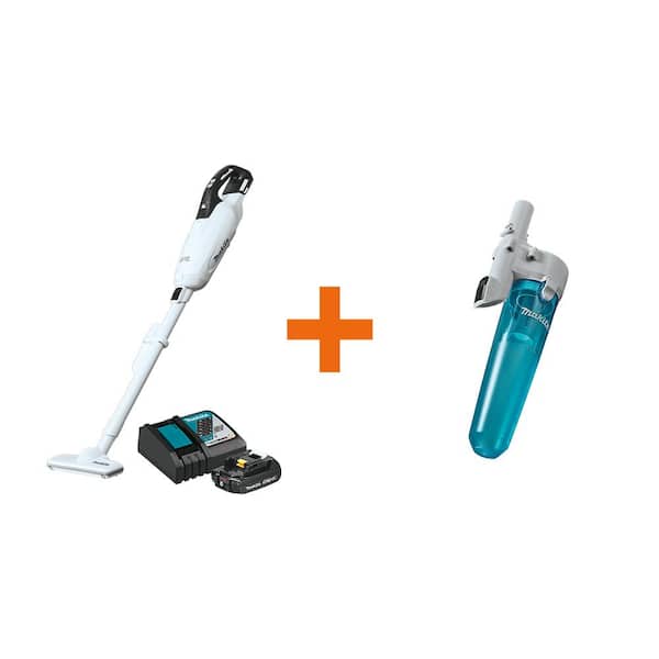 Makita 18V LXT Compact Brushless Cordless 3-Speed Vacuum Kit, 2.0Ah with White  Cyclonic Vacuum Attachment with Lock XLC05R1WX411705 The Home Depot