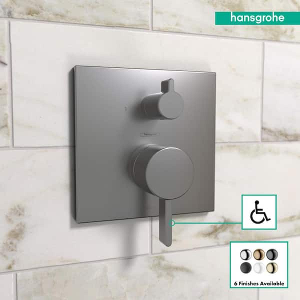Hansgrohe Ecostat 2-Handle Wall Mount Shower Trim Kit in Brushed