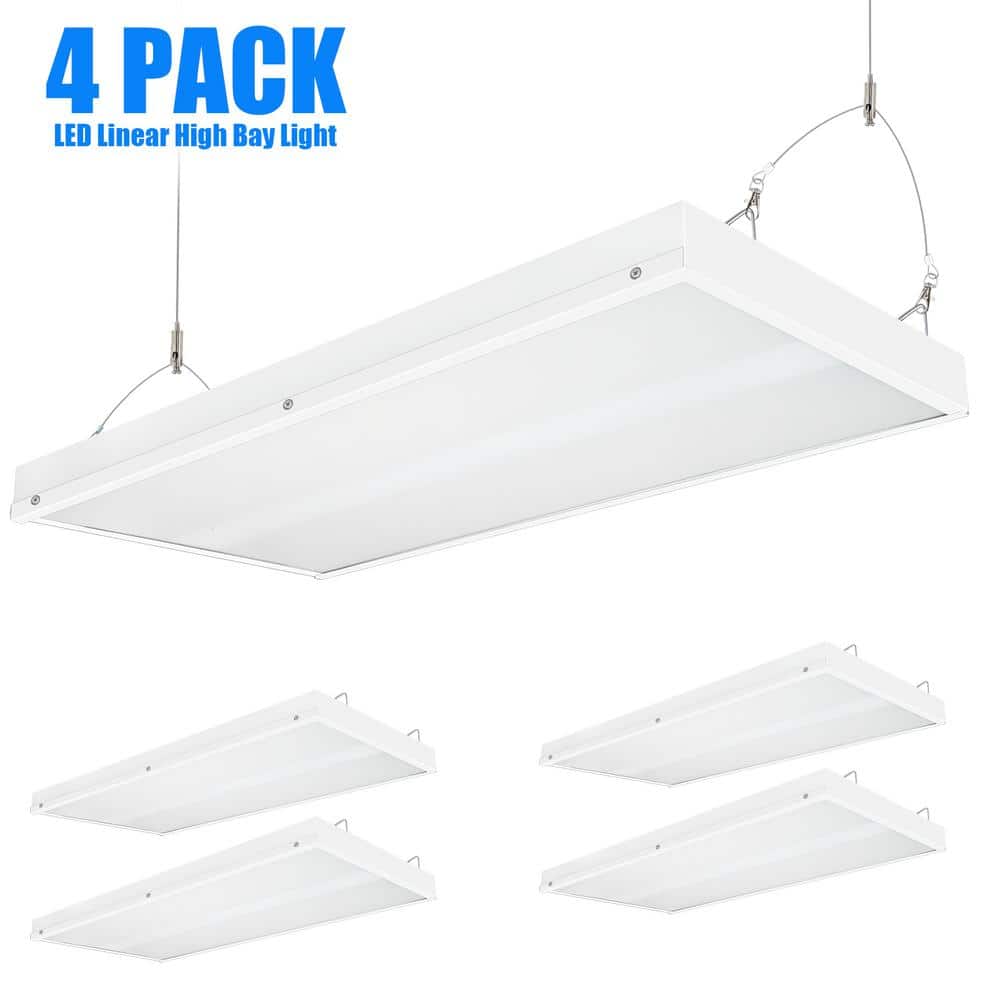 2 ft. 400-Watt Equivalent Integrated LED White High Bay Light 120-277V 16000 Lumens 5000K-(4Pack) price history on PriceWatchPro