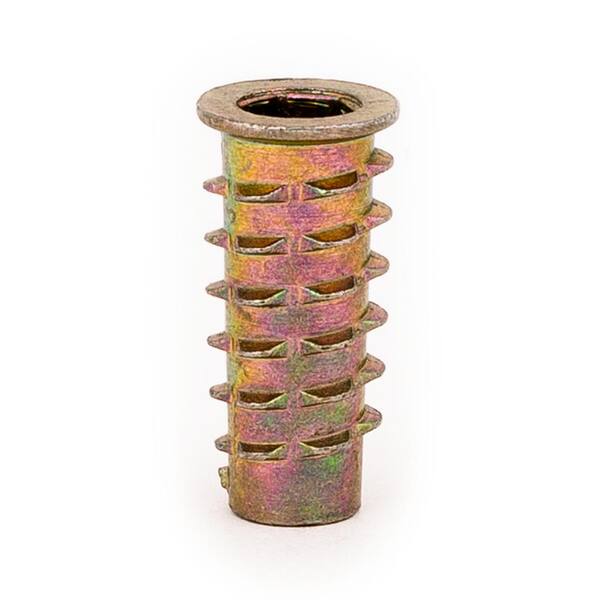 E-Z LOK Threaded Insert for Soft Wood, Hex Drive, Flanged, Die Cast Zinc, 1/4 in.-20 TPI, 0.98 in. L