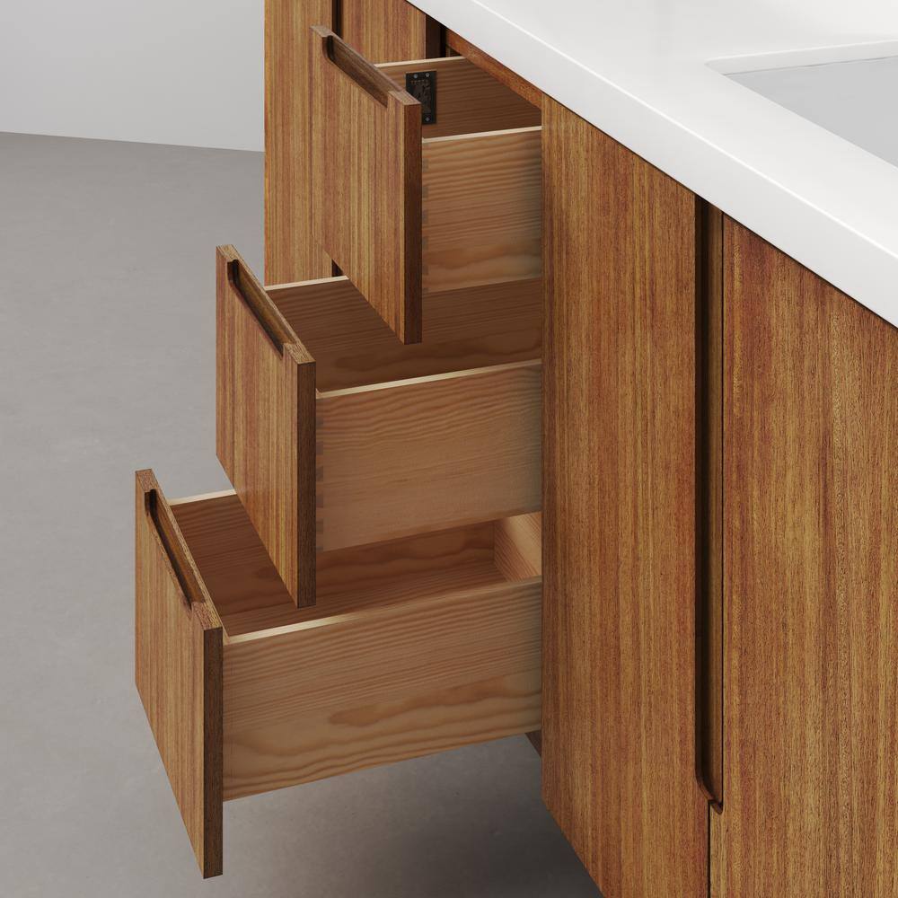 Sequoia 72-Inch Double Sink Mango Wood Bath Vanity with White Quartz Top