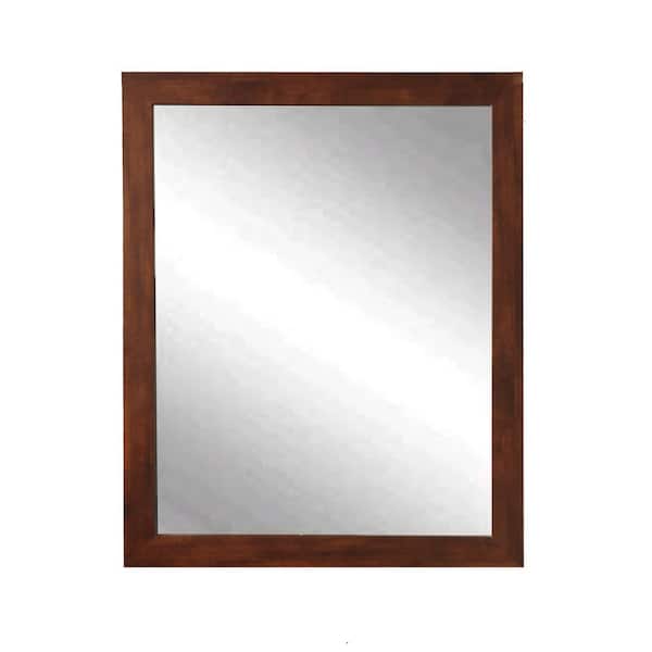 BrandtWorks Medium Rectangle Walnut Contemporary Mirror (20 in. H x 30 in. W)
