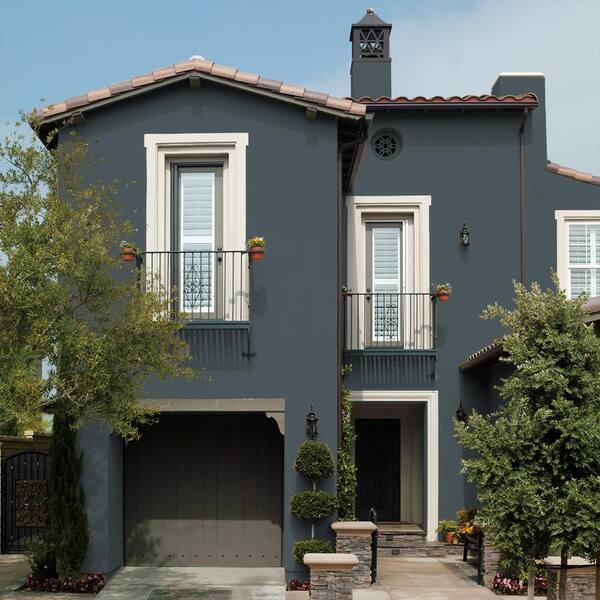 BEHR - 5 gal. #N470-6 Whale Gray Flat Interior/Exterior Masonry, Stucco and Brick Paint