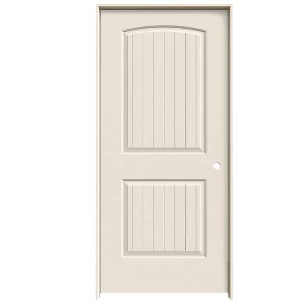 JELD-WEN 36 in. x 80 in. Santa Fe Primed Left-Hand Smooth Solid Core Molded Composite MDF Single Prehung Interior Door