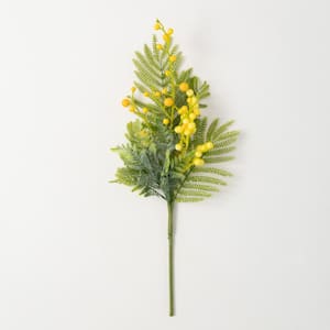 20.75" Acacia Fern Foliage Pick; Yellow