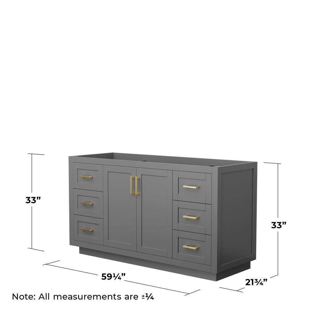 Miranda 60" Dark Gray Freestanding Single Bathroom Vanity with Gold Hardware