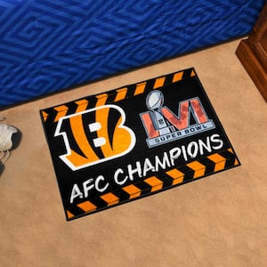 NFL Cincinnati Bengals Black Super Bowl LVI AFC Champions 1 ft. 7 in. x 2 ft. 6 in. Starter Mat Area Rug