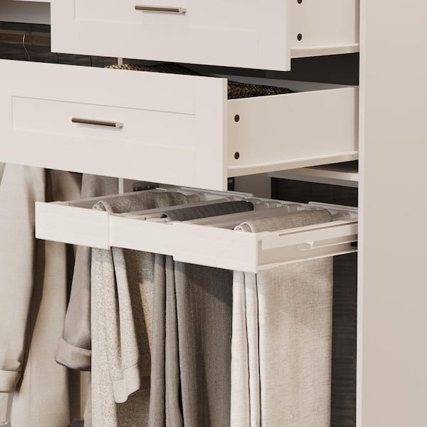 ふふ FUFU&GAGA White Wood 70.9 in. Corner Bedroom Armoire with