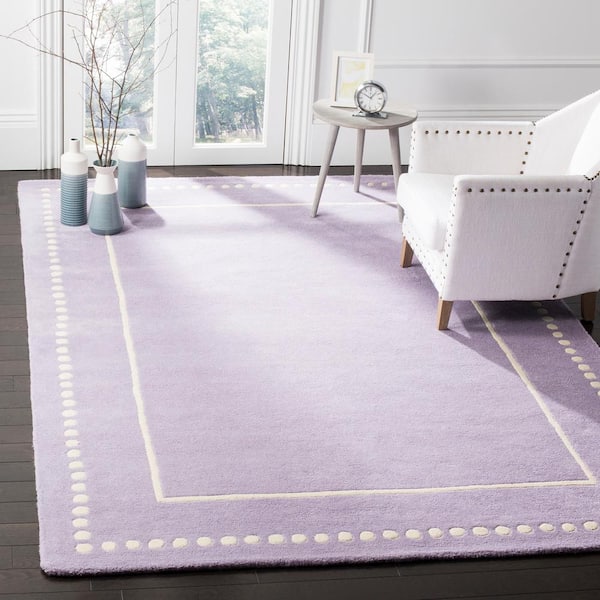 Bella Lavander/Ivory Doormat 3 ft. x 5 ft. Dotted Border Area Rug