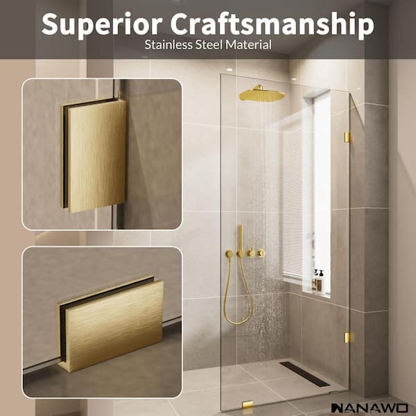 NANAWO 30 in. W x 78 in. H Frameless Fixed Single Panel Shower