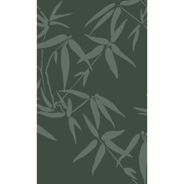 Walls Republic Dark Green Bamboo Leaves Print Non Woven Non-Pasted Textured Wallpaper 57 sq. ft.