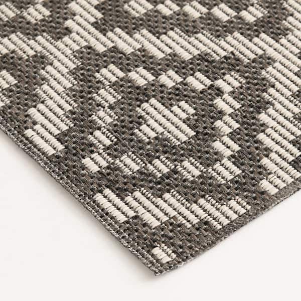 Diamond - Gray/Beige - 12 ft. Wide x Cut to Length - 16 oz. Polypropylene Patterned Indoor/Outdoor Carpet