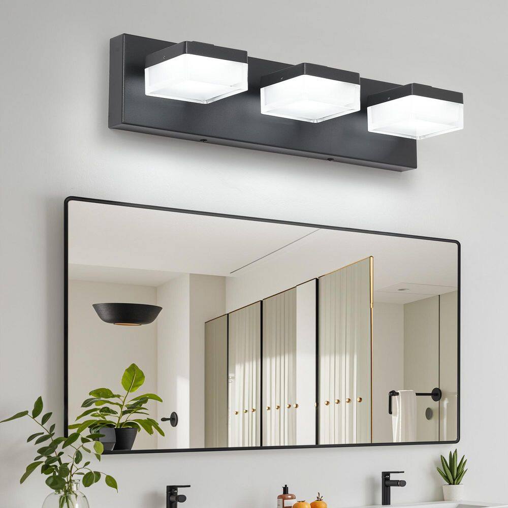 18 in. 3-Light Black LED Vanity Light Bar with Sleek Design and Moisture-Resistant Construction price history on PriceWatchPro