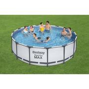 Pro MAX 15 ft. x 15 ft. Round 48 in. Deep Metal Frame Above Ground Swimming Pool with Pump & Cover