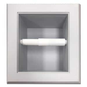 Tripoli Recessed Toilet Paper Holder in Primed Gray Solid Wood with Picture Style Frame