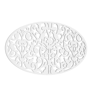 Ginger Dove 27 in. x 46 in. White Oval Decorative Screen Panel