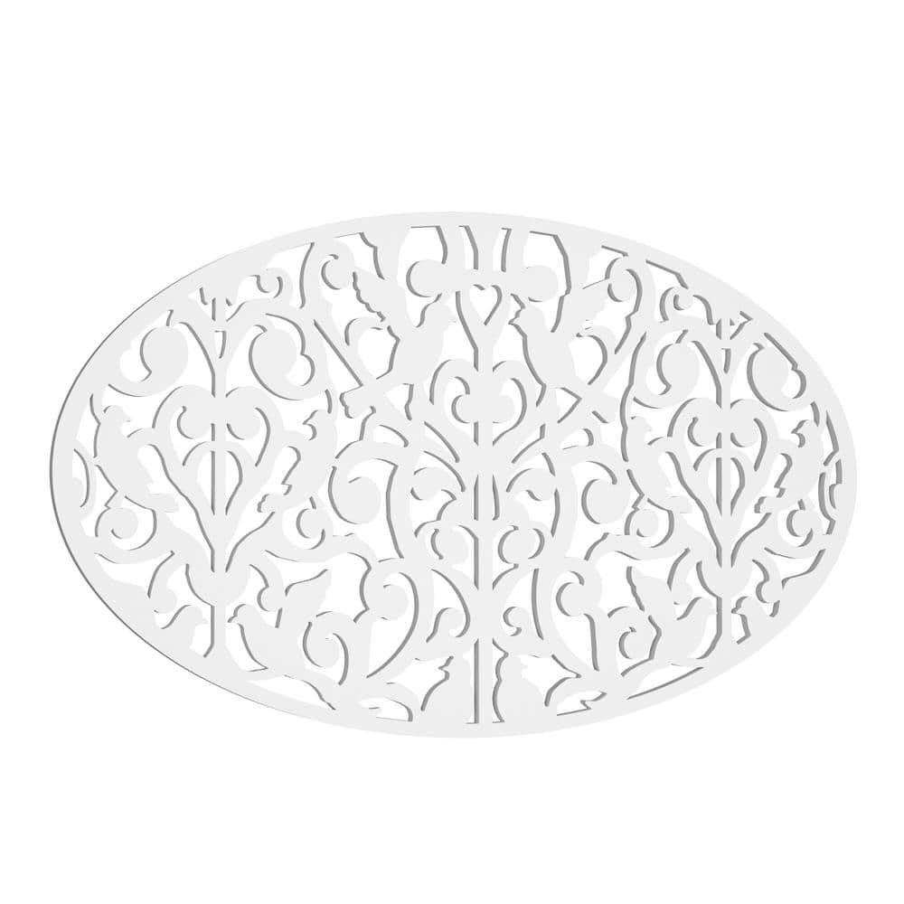 Ginger Dove 27 in. x 46 in. White Oval Decorative Screen Panel