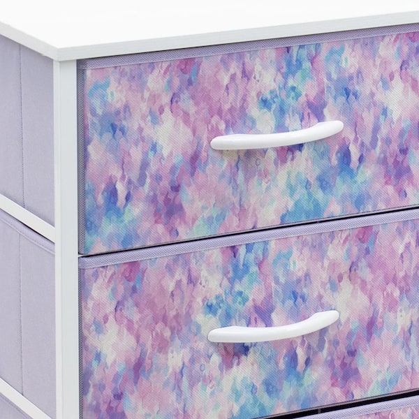 Sorbus 5 Drawer Storage Cube Dresser - Tie-Dye Purple