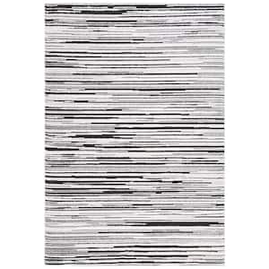 Melody Ivory/Black 4 ft. x 6 ft. Striped Area Rug