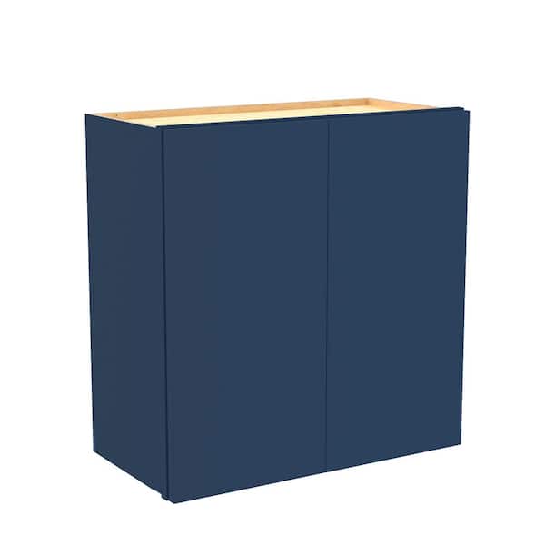 Hargrove 24 in. W x 12 in. D x 24 in. H Assembled Plywood Wall Bridge Kitchen Cabinet in Vessel Blue with Soft Close