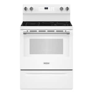 30 in. 5-Element Freestanding Electric Range in White with No Preheat Air Fry