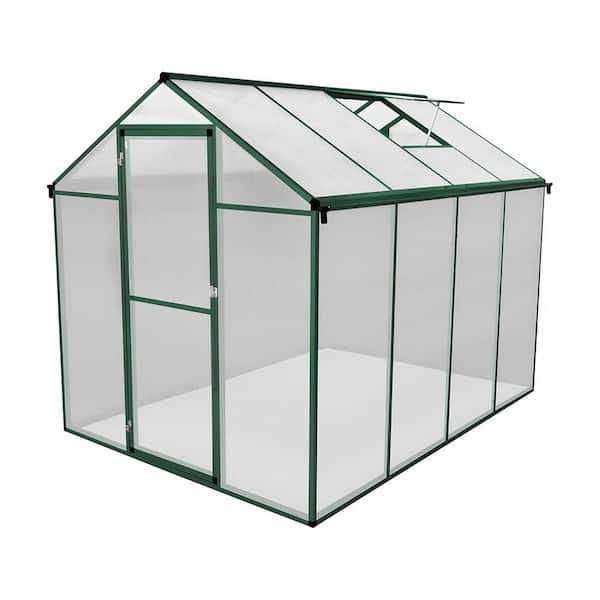 Misopily 74.8 in. W x 99.8 in. D x 78.74 in. H Aluminum Heavy-Duty Polycarbonate Plant Garden Greenhouse, Green