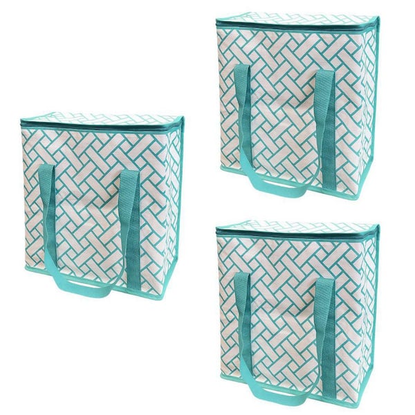 20 Qt. Green Insulated Hot Cold Tote Bag, 3-Pack