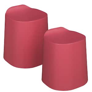 18.5 in. H Red Raspberry Backless Plastic 18.5 in. Drift Stool (Set of 2)