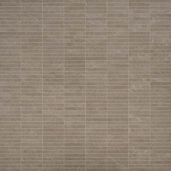 Ivy Hill Tile Monolith Caramel Brown 3.93 in. x 0.35 in. Stacked Matte Porcelain Mosaic Floor and Wall Tile Sample