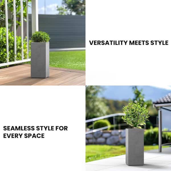 Sapcrete 9 in. Large Natural Gray Concrete Rectangular Sapcrete 9 in. Large Natural Gray Concrete Rectangular