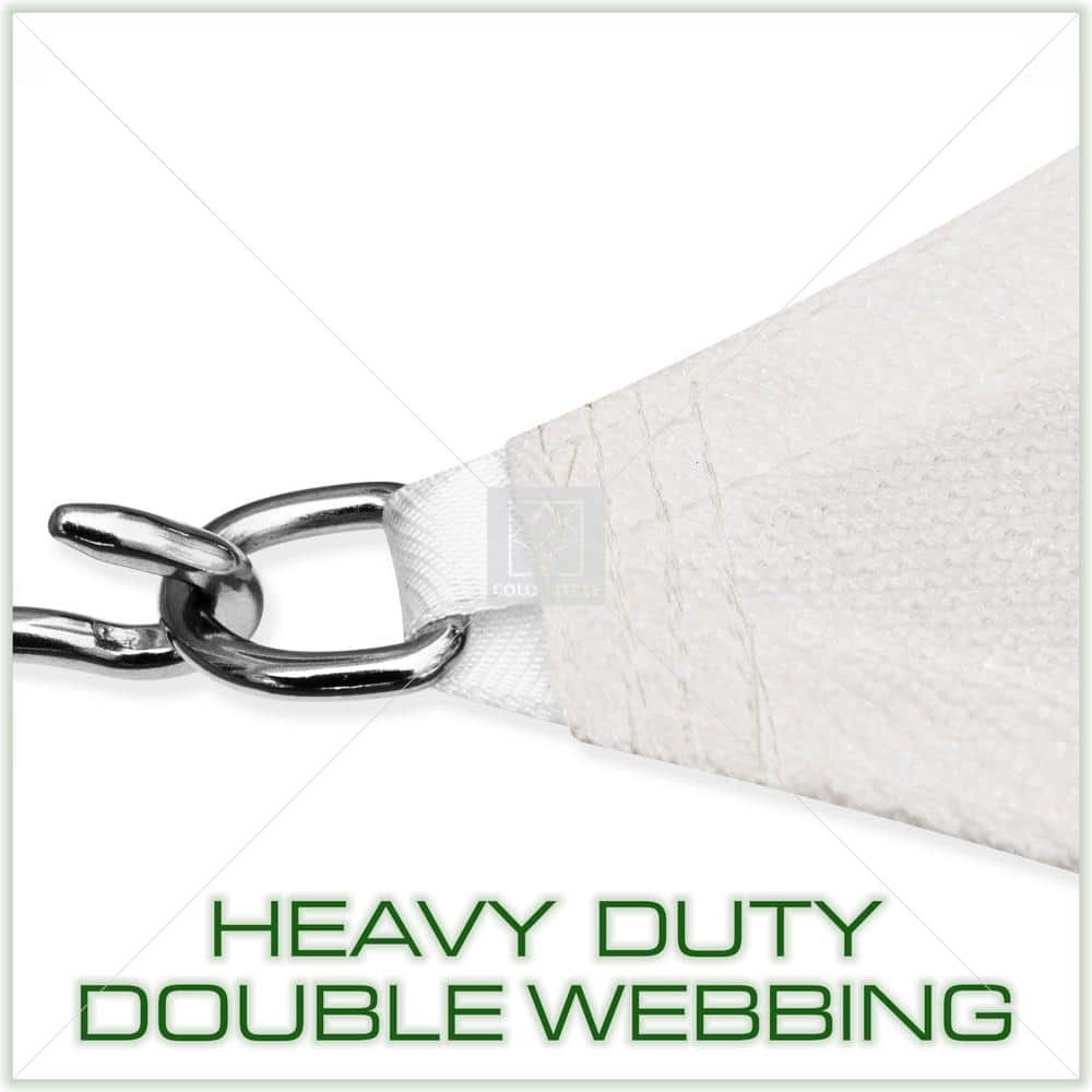 White HDPE Mesh Right Triangle Sun Shade Sail 10' x 10' x 14'