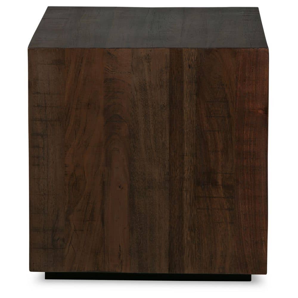 Hensington Square Dark Brown Wood and Metal End Table
