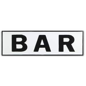 24.5 in. x 7.5 in. White, Black Handcrafted Bar Metal Wall Art 1-Piece